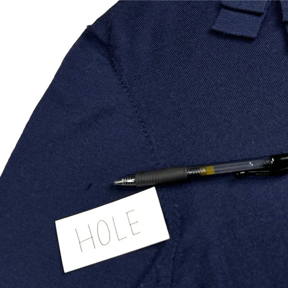 Boden 100% Wool Shirt. Pleated Ribbon Neck. 3/4 Sleeves. Navy Blue. Size US 14 - Picture 5 of 12